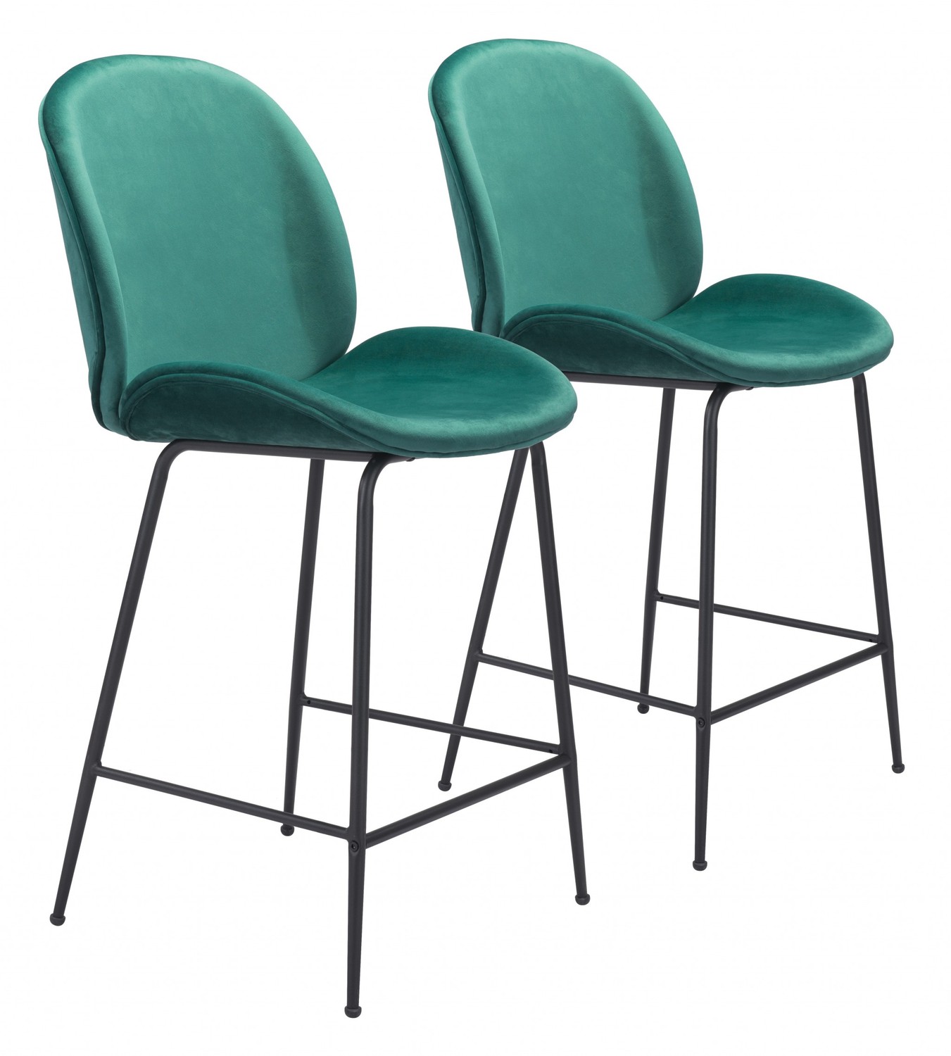 Contempo Emerald Green Velvet Counter Height Chair