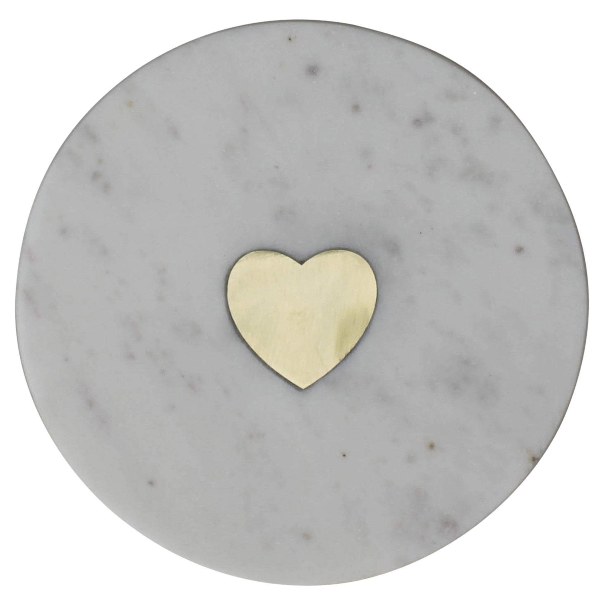 Heart Inlay Marble Serving Tray