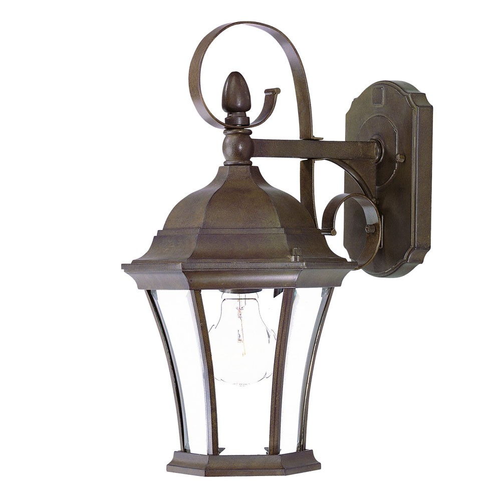 Dark Brown Swing Arm Hanging Lantern Wall Light