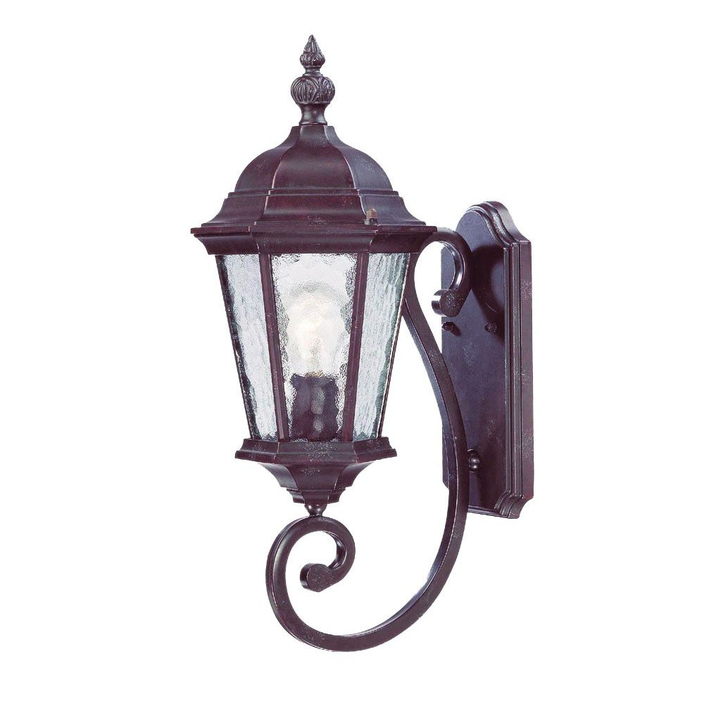 One Light Brown Carousel Lantern Wall Light