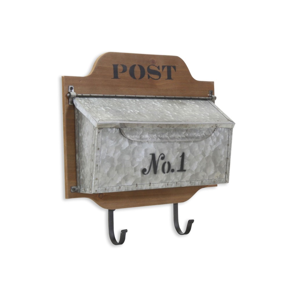 Wall Hanging Mailbox with Metal Hooks