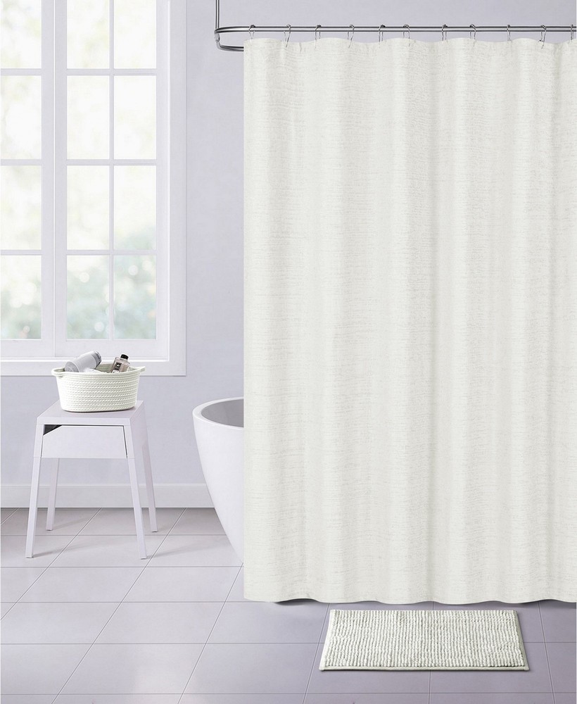 Pearl White Soft Textured Shower Curtain