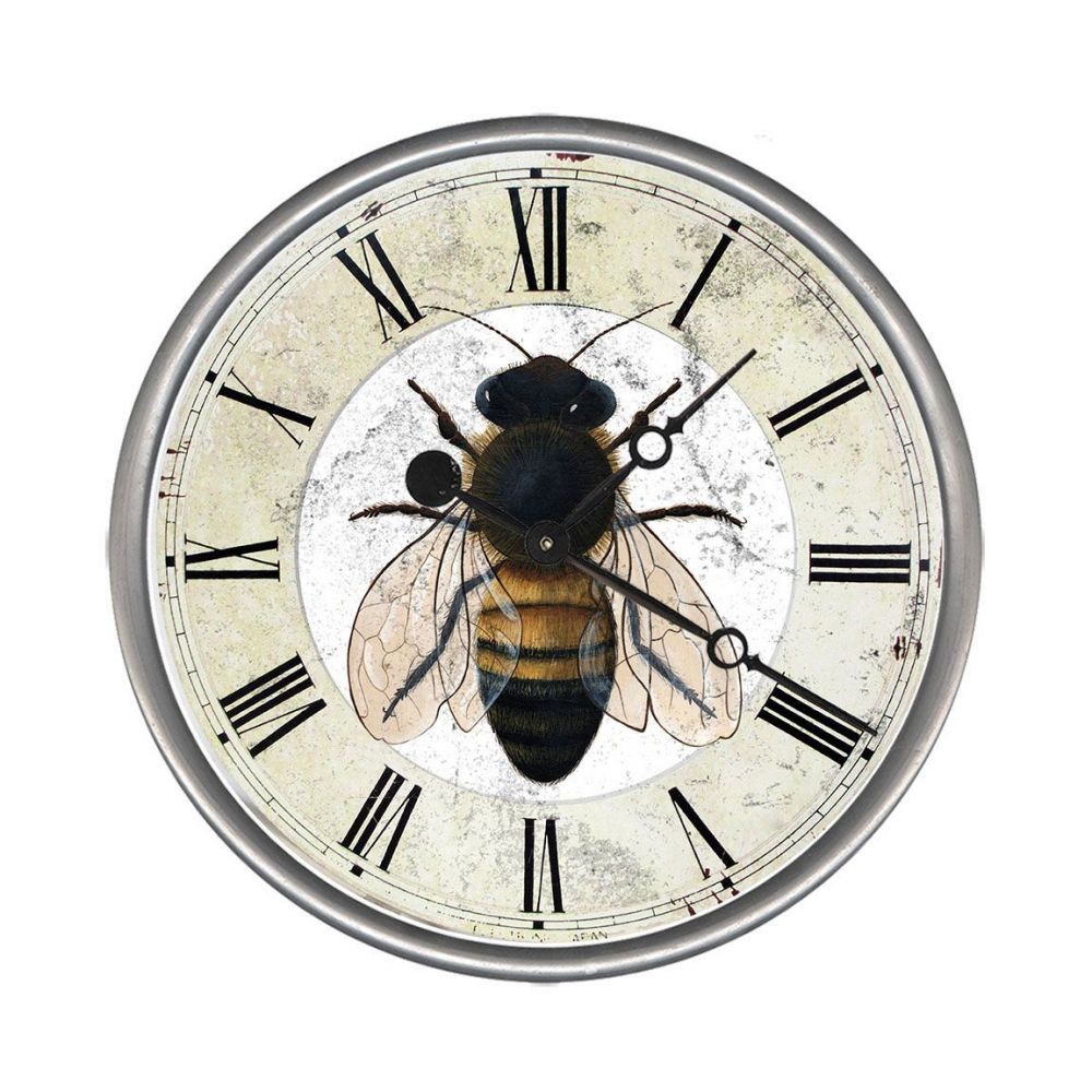 15" Vintage Rustic Bumbel Bee Wall Clock