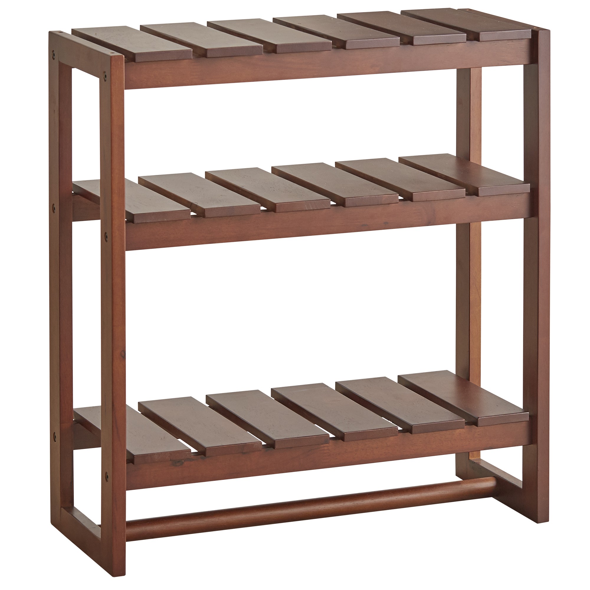 Deep Brown Multifunction Subway Tile Slat Bookshelf