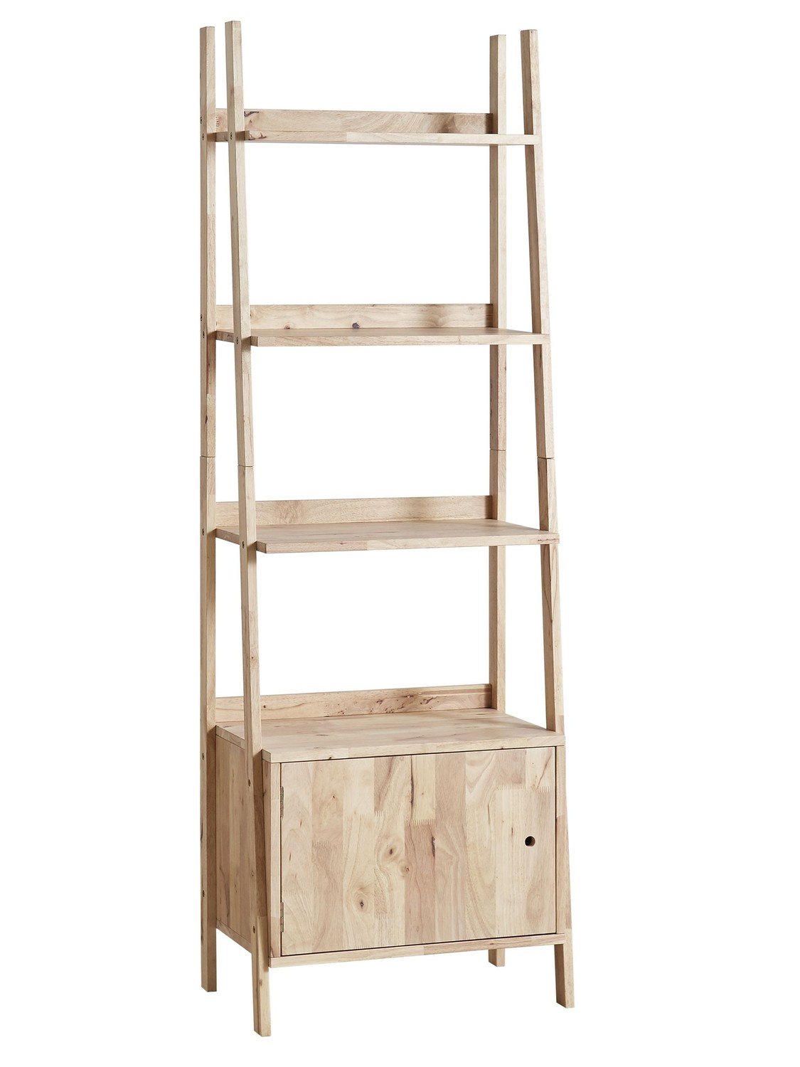 Natural Ladder Book Shelves and Cabinet