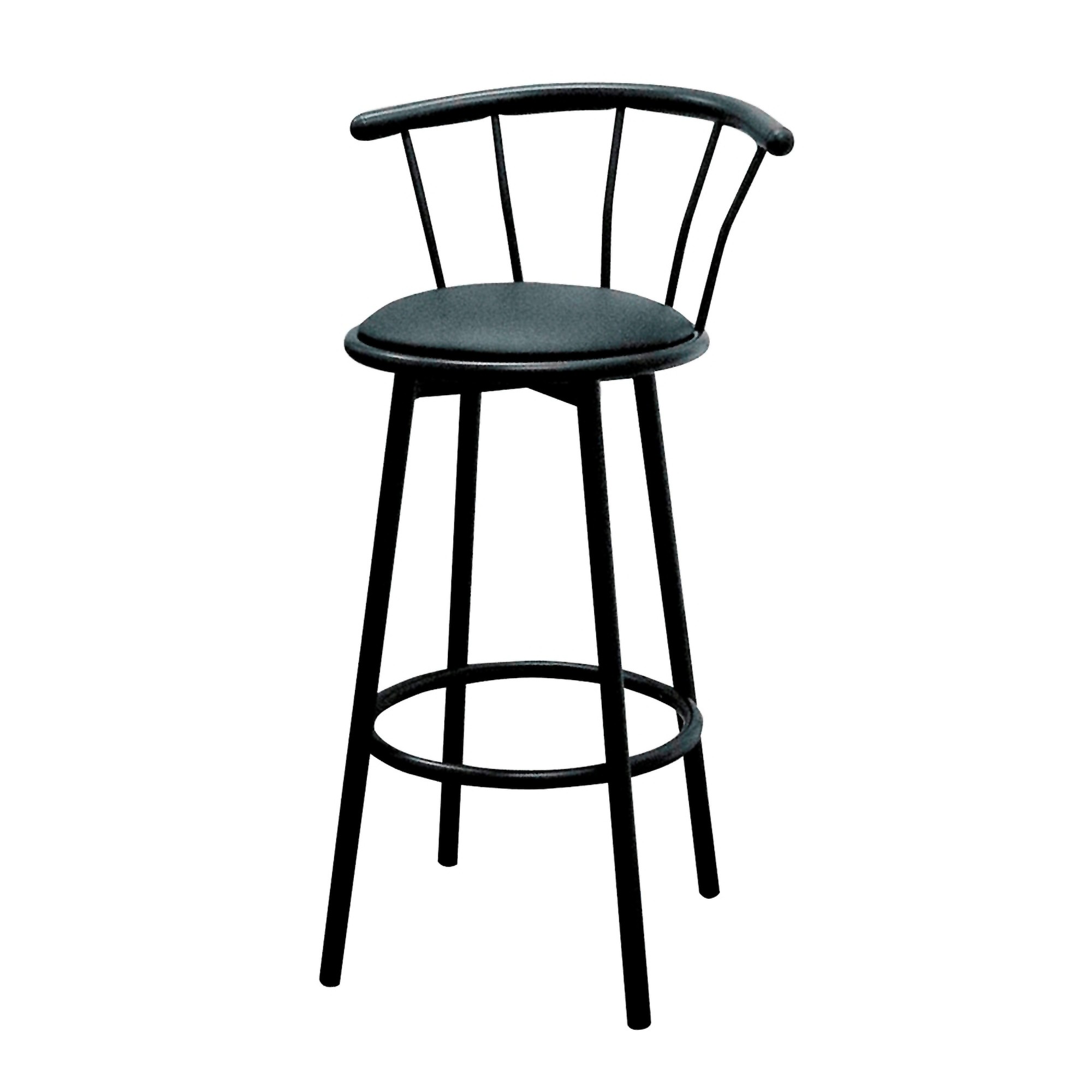 Set of 2 Black Arched Back Swivel Bar Stools