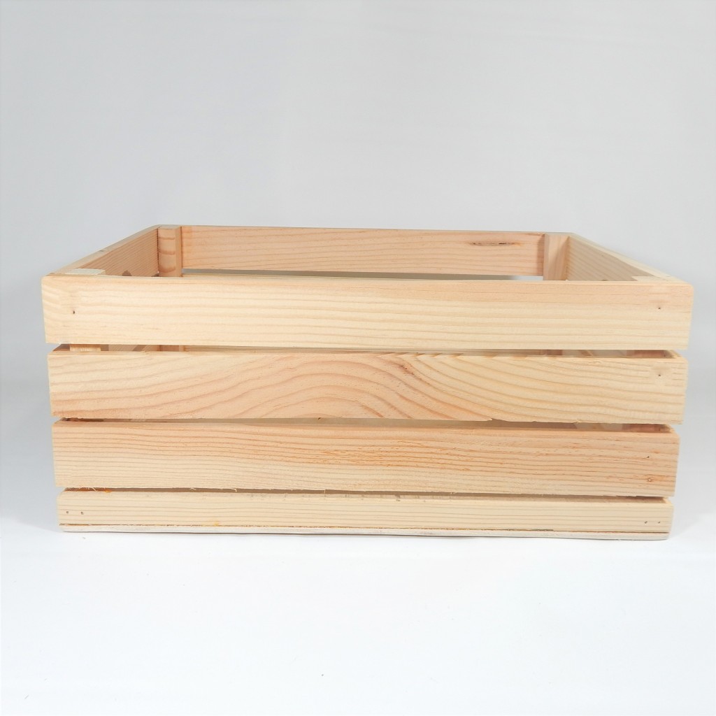 15" Organic Natural Distressed Wood Stacking Milk Crate