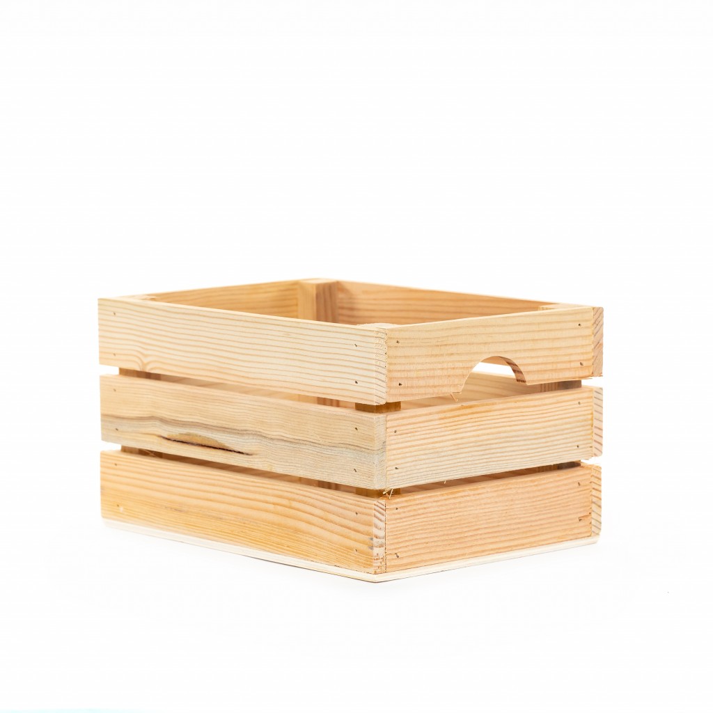 9" Organic Natural Distressed Wood Stacking Milk Crate