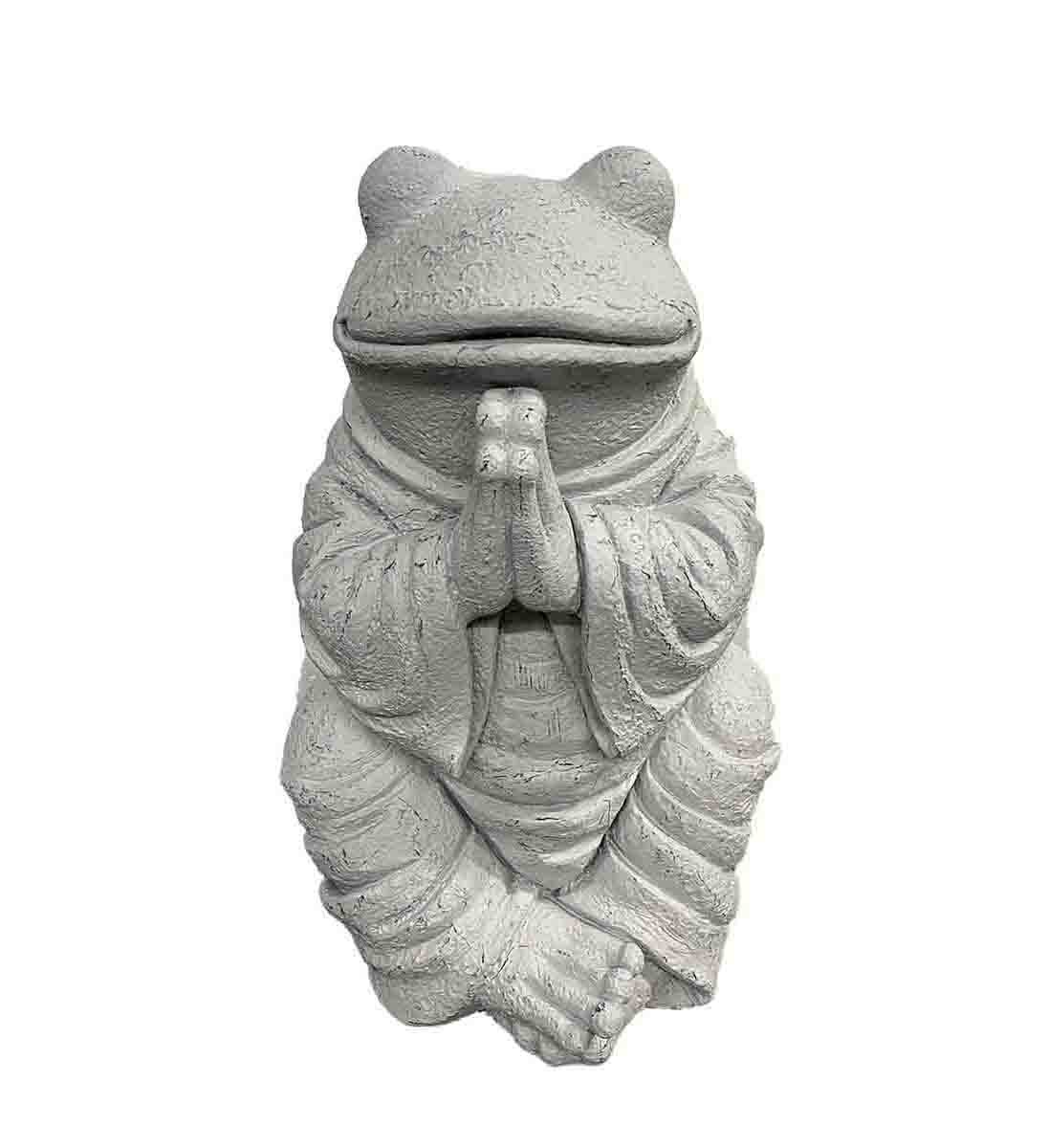 18" Light Grey Praying Frog Indoor Outdoor Statue