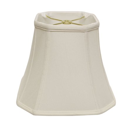 14" White Slanted Square Bell Monay Shantung Lampshade