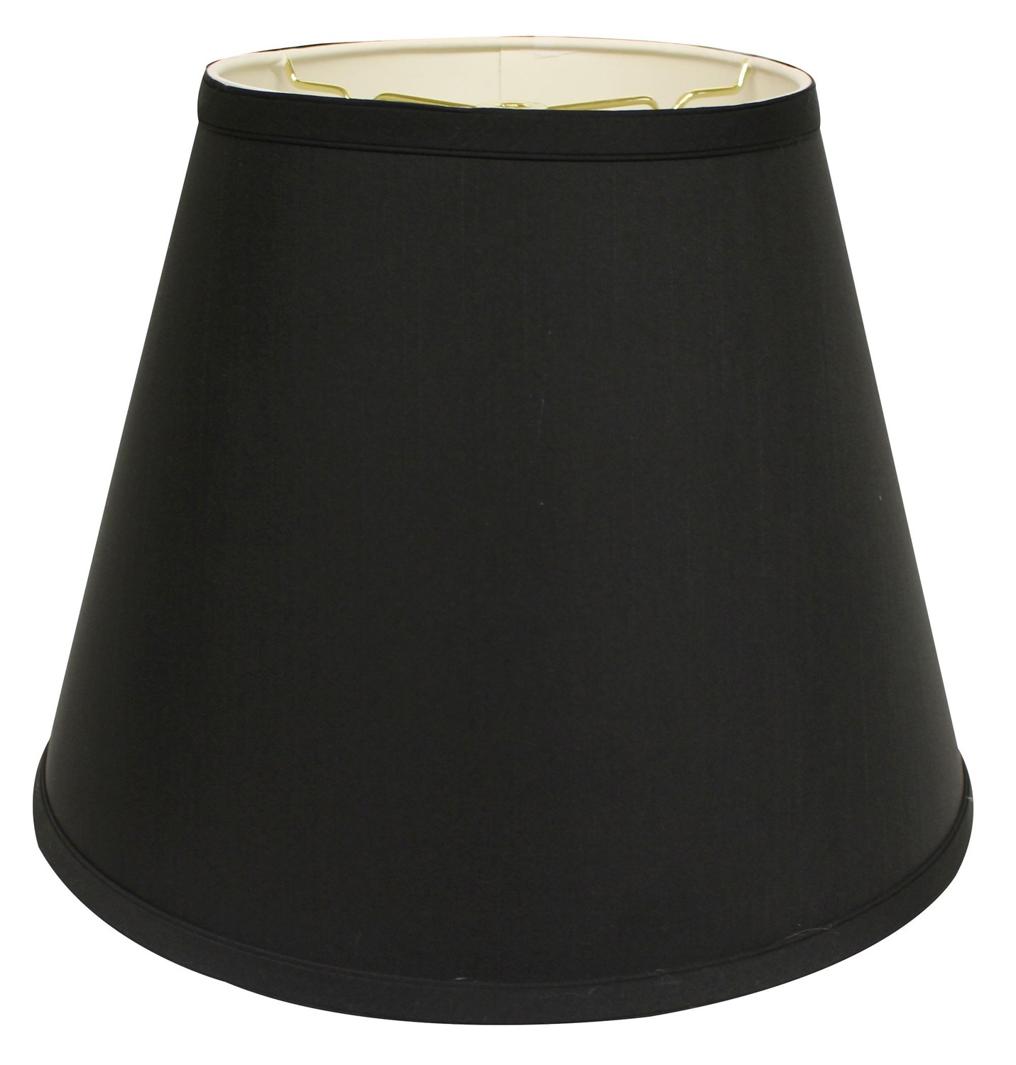 14" Black with White Empire Deep Slanted Shantung Lampshade