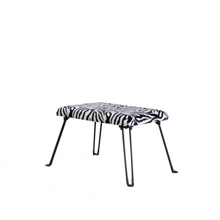 24" Faux Zebra Microfiber Folding Bench