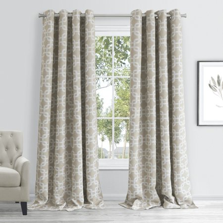 84 Sand Interlock Pattern Window Curtain Panel