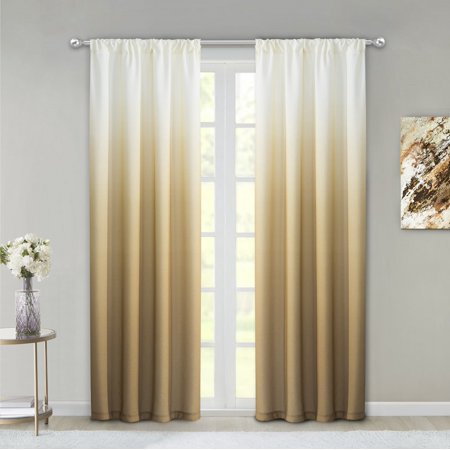 Set of Two 84" Gold Ombre Shades Window Panels