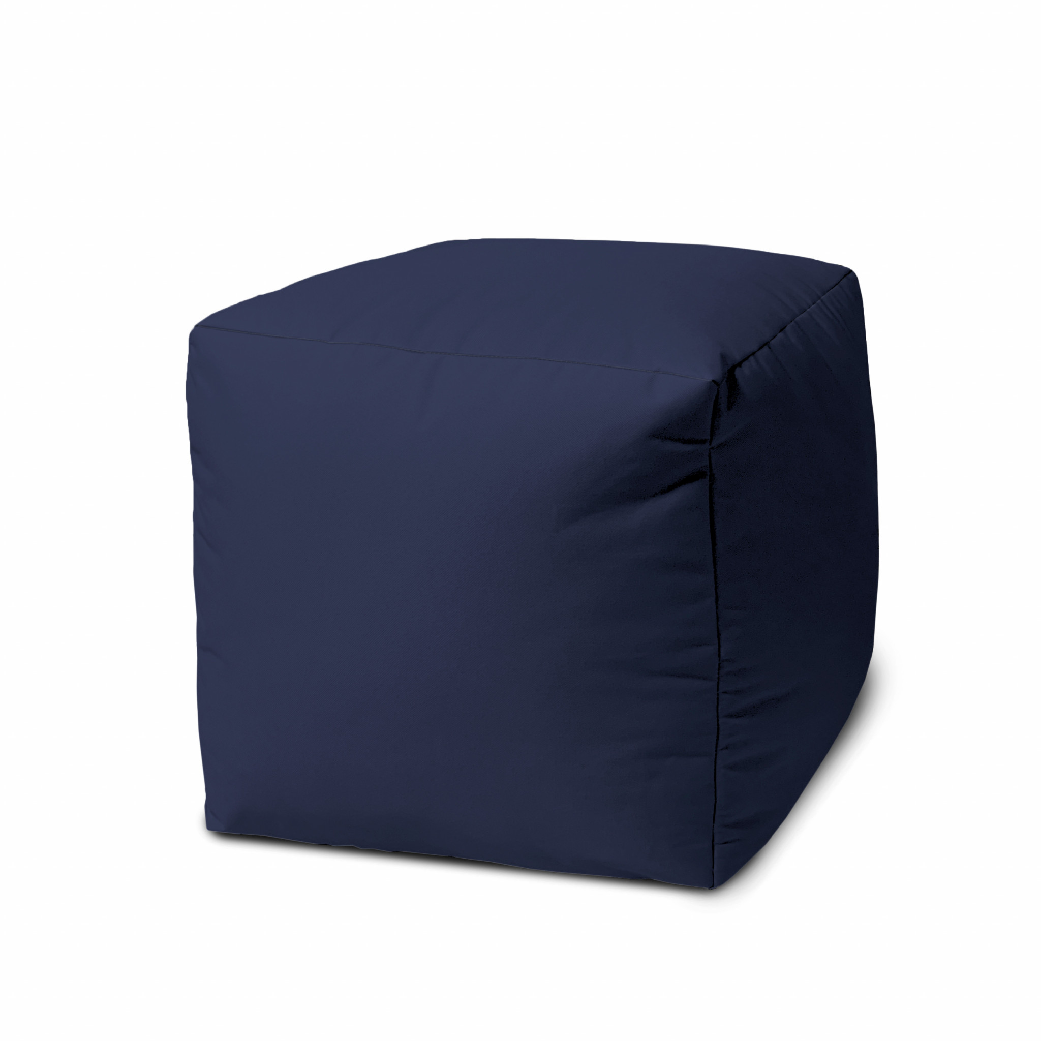 17 Cool Warm Indigo Blue Solid Color Indoor Outdoor Pouf Ottoman