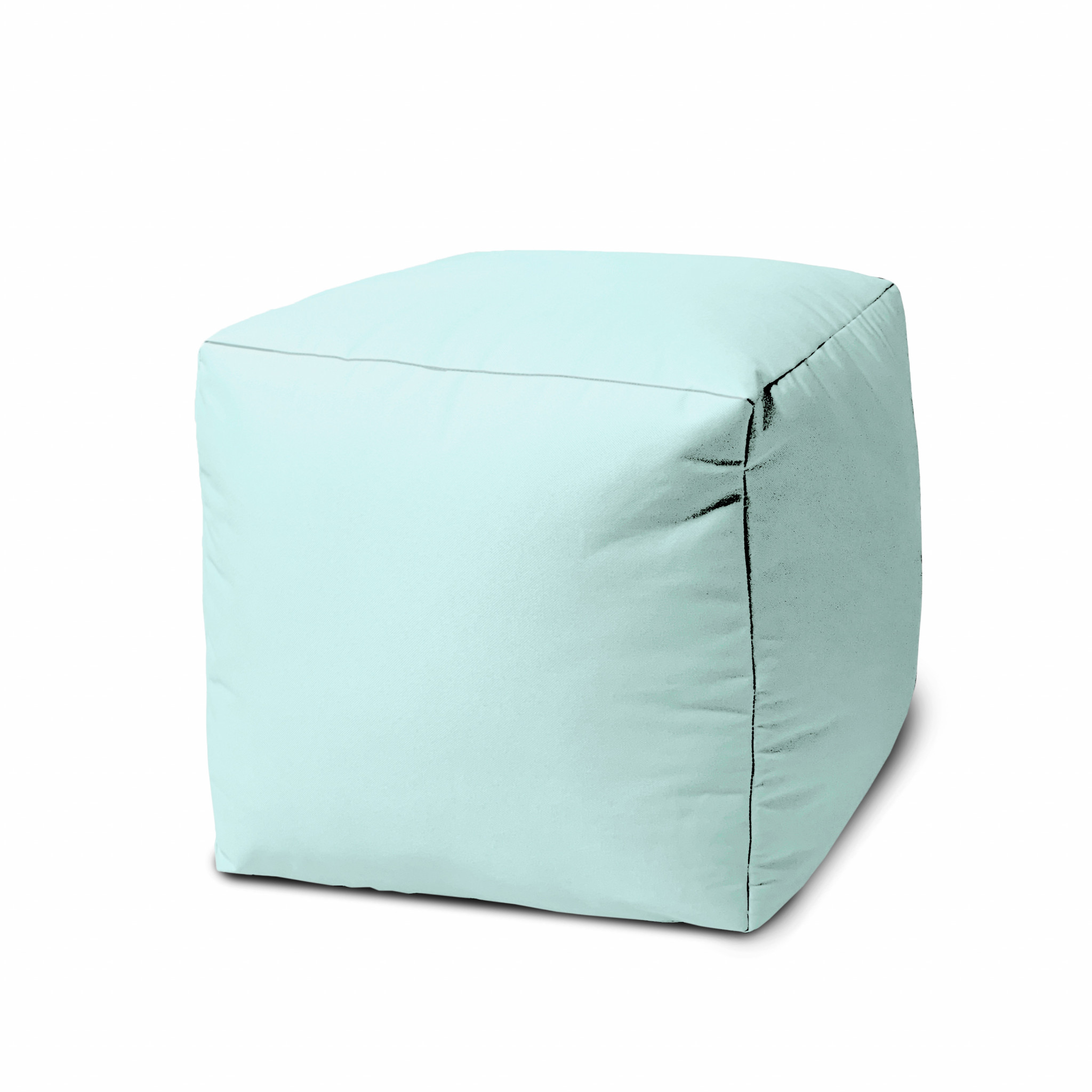 17 Cool Pale Aqua Solid Color Indoor Outdoor Pouf Cover