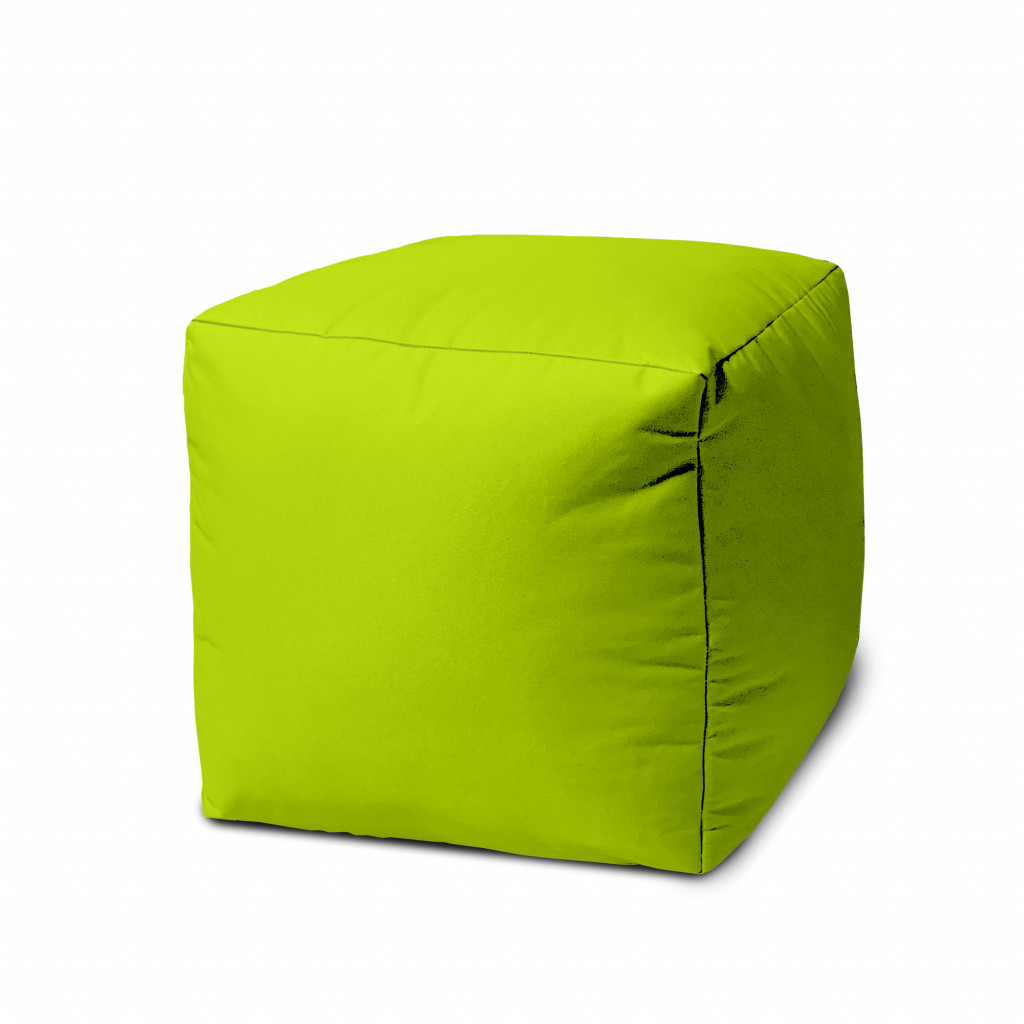 17 Cool Lemongrass Green Solid Color Indoor Outdoor Pouf Cover