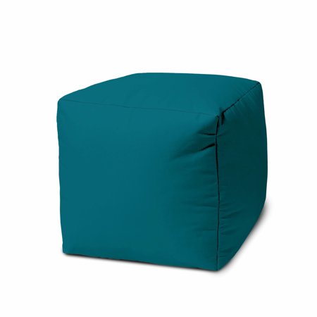 17 Cool Dark Teal Solid Color Indoor Outdoor Pouf Cover