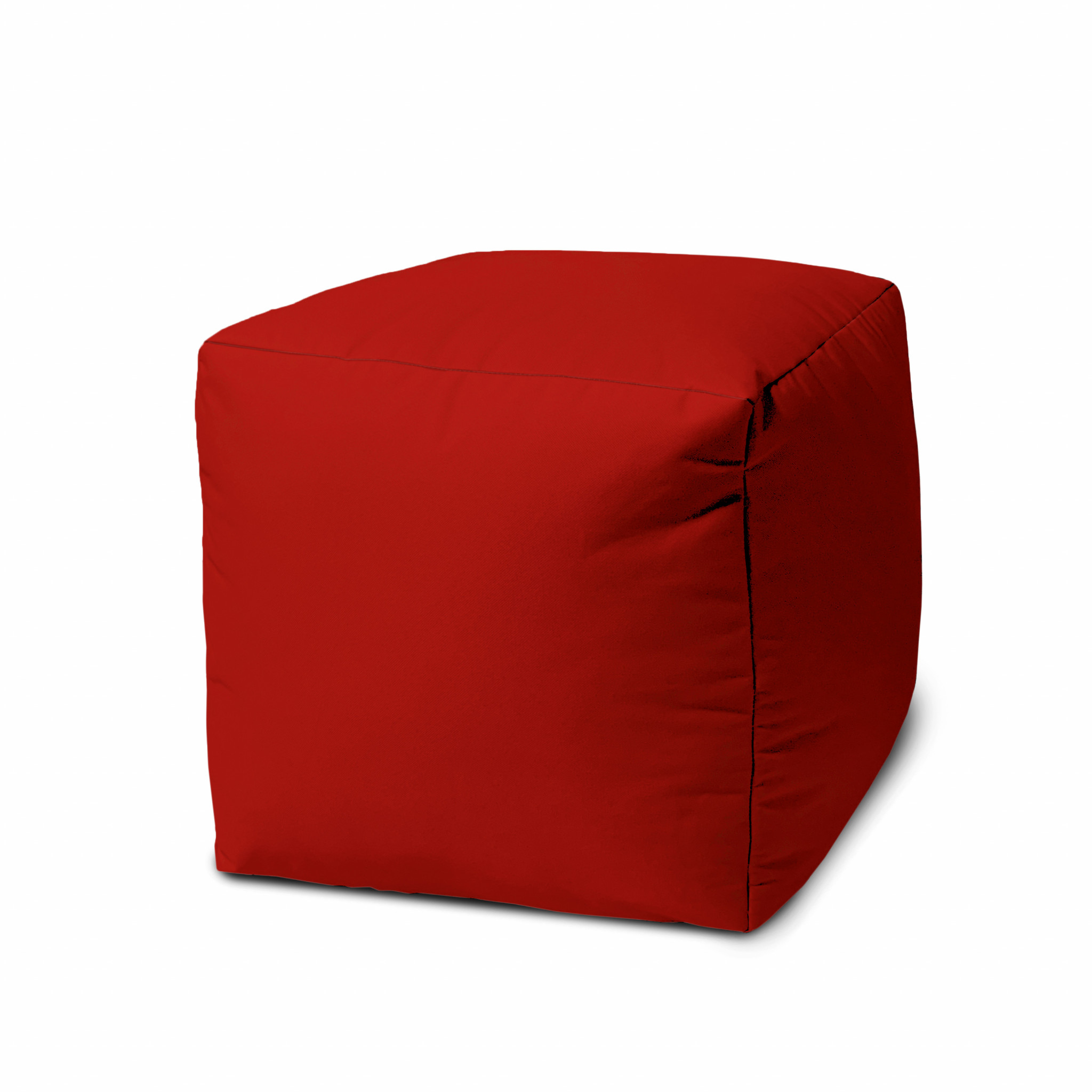 17 Cool Primary Red Solid Color Indoor Outdoor Pouf Cover