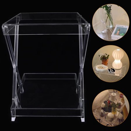Fancy Glam Clear Acrylic Two Tier Accent Table