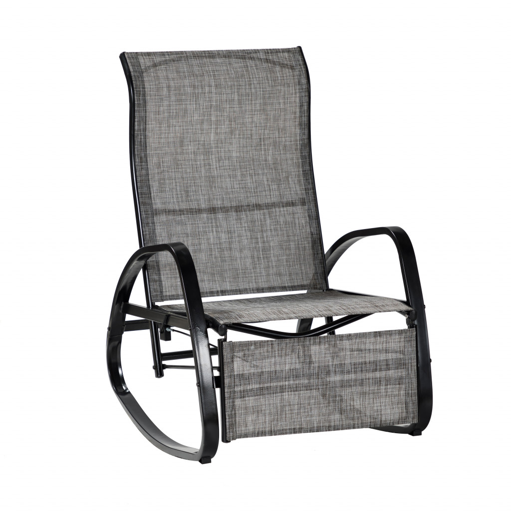 Charcoal Outdoor Adjustable Rocking Recliner Chair