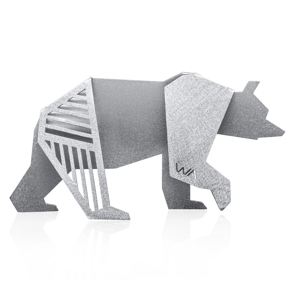 Aluminum Large 6" Bear Origami Geometric Sculpture