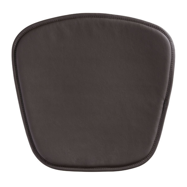 17" X 17" X 0.5" Espresso Leatherette Wire Mesh Cushion Chair