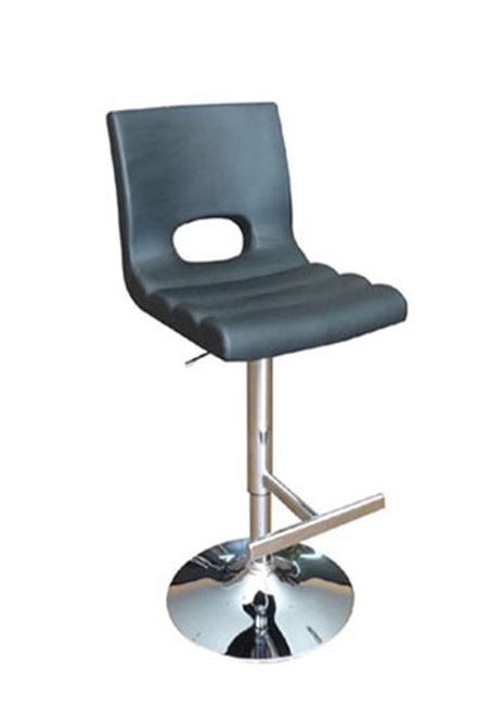 45" Black Leatherette and Steel Bar Stool