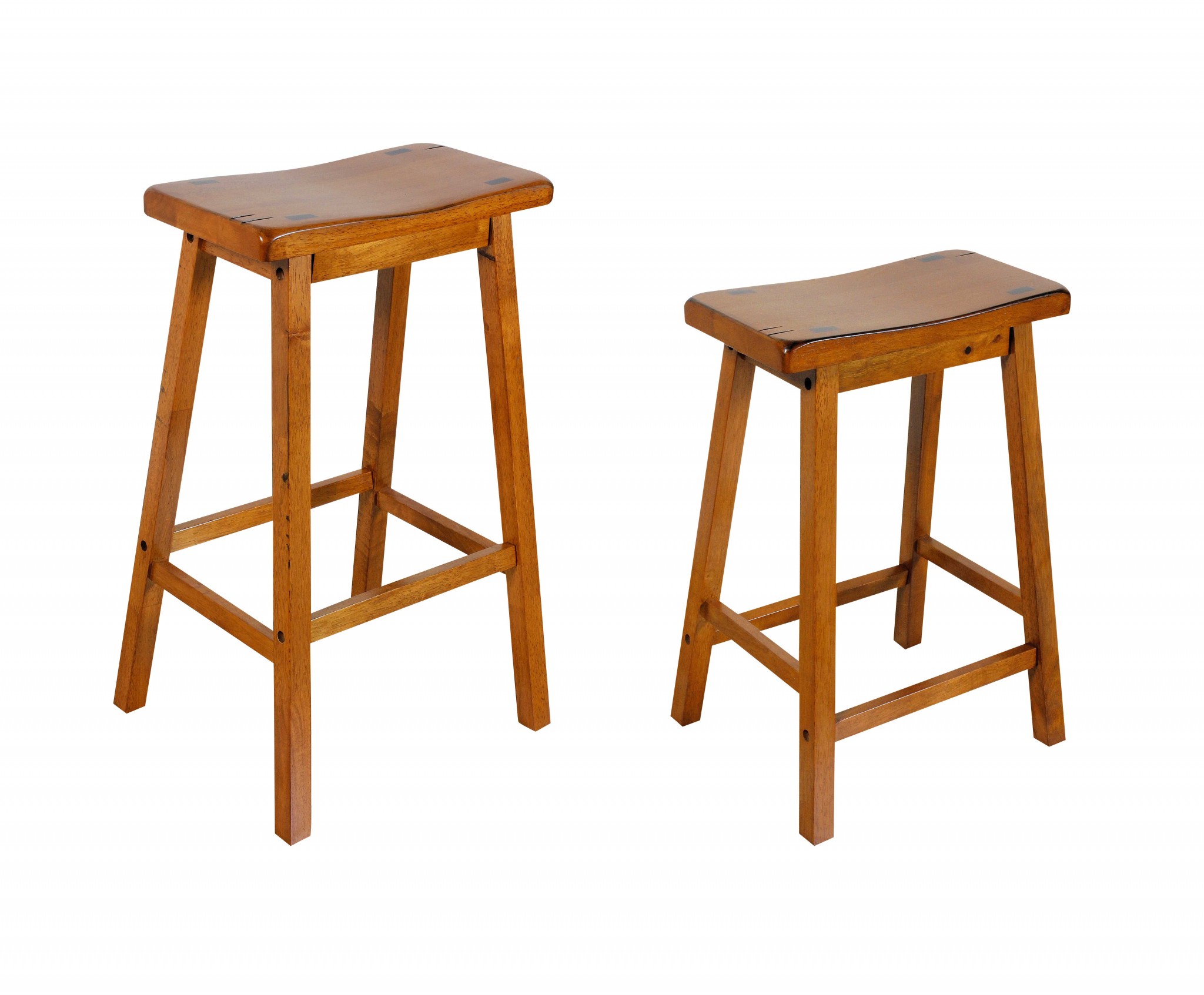 17" X 14" X 24" Oak Wood Counter Height Stool (Set-2)