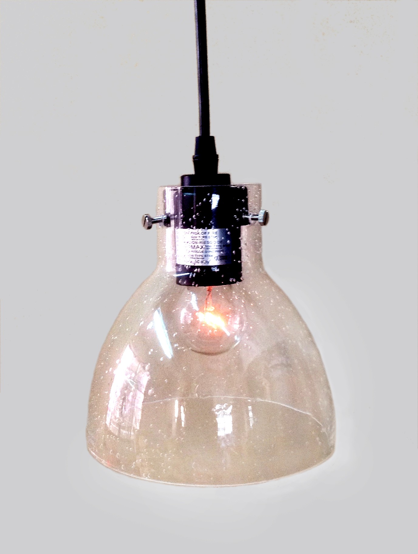 Latricia 1-light Adjustable Cord Glass Edison Pendant Light with Bulb