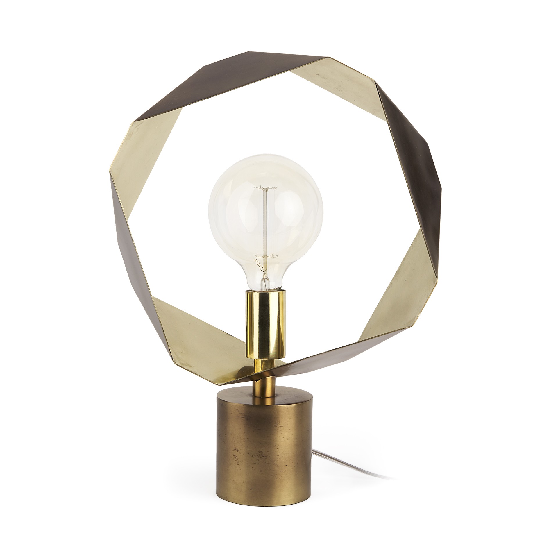 Golden Geometric Halo Table or Desk Lamp