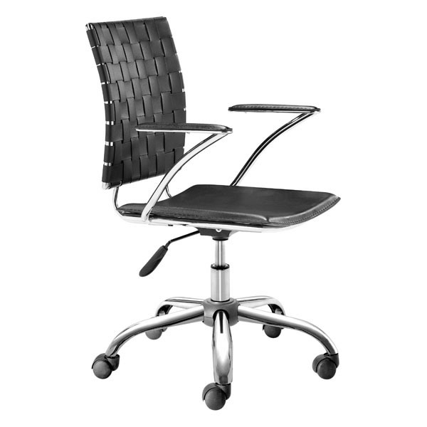 23" X 23" X 35" Black Leatherette Office Chair