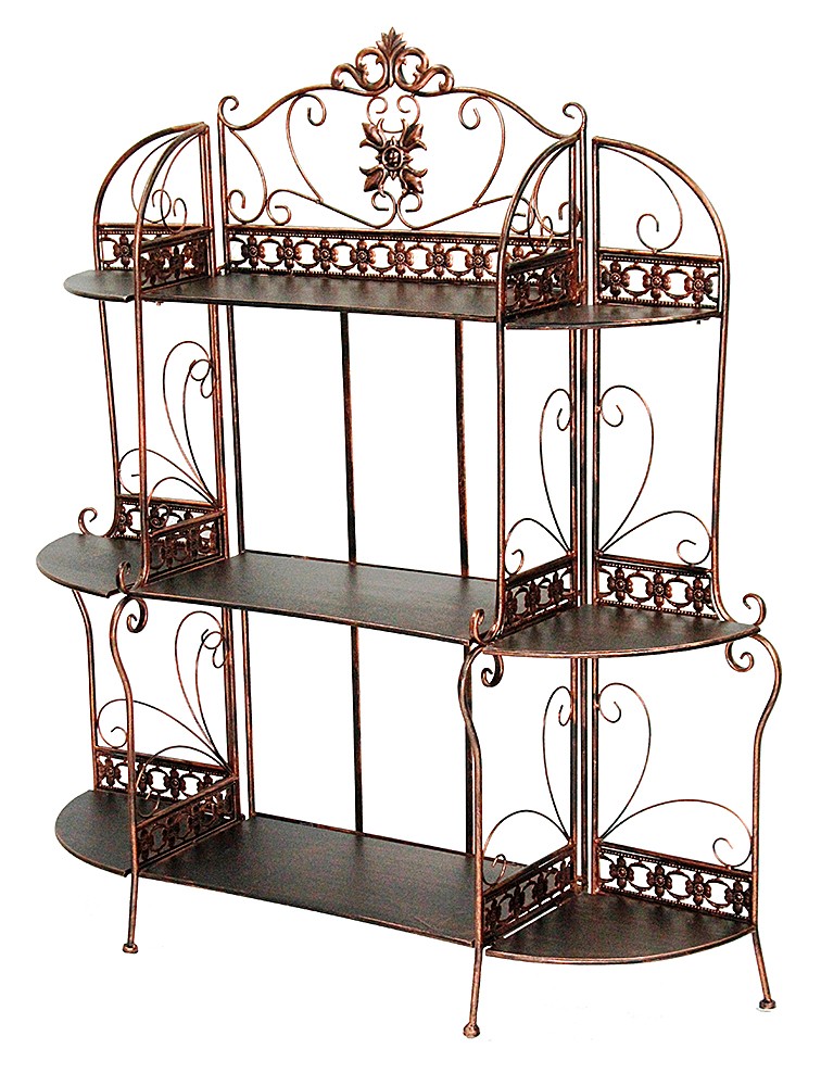 42" X 11" X 48" Blackened Copper Steel Shelving Unit