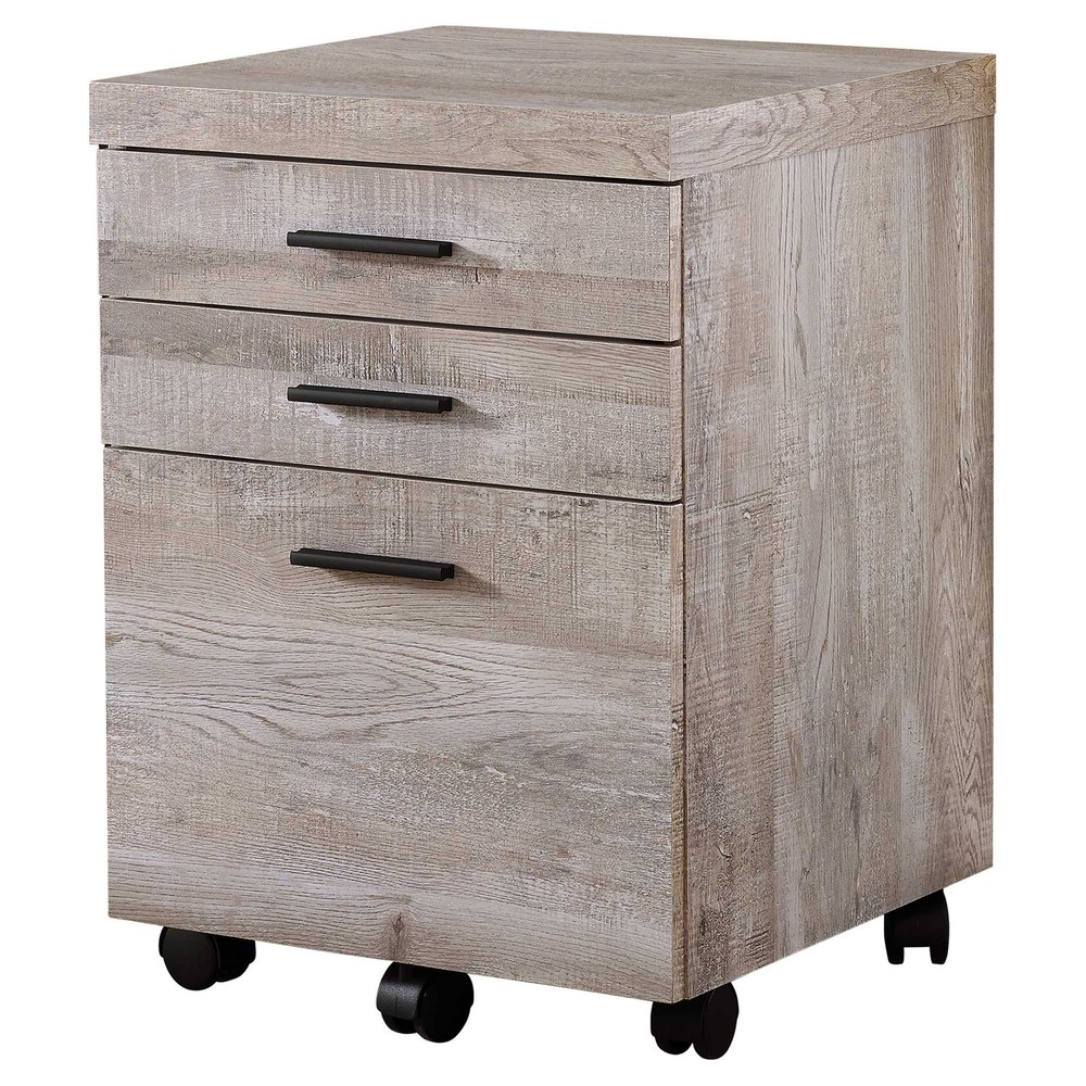 17.75" x 18.25" x 25.25" Taupe Particle Board 3 Drawers Filing Cabinet