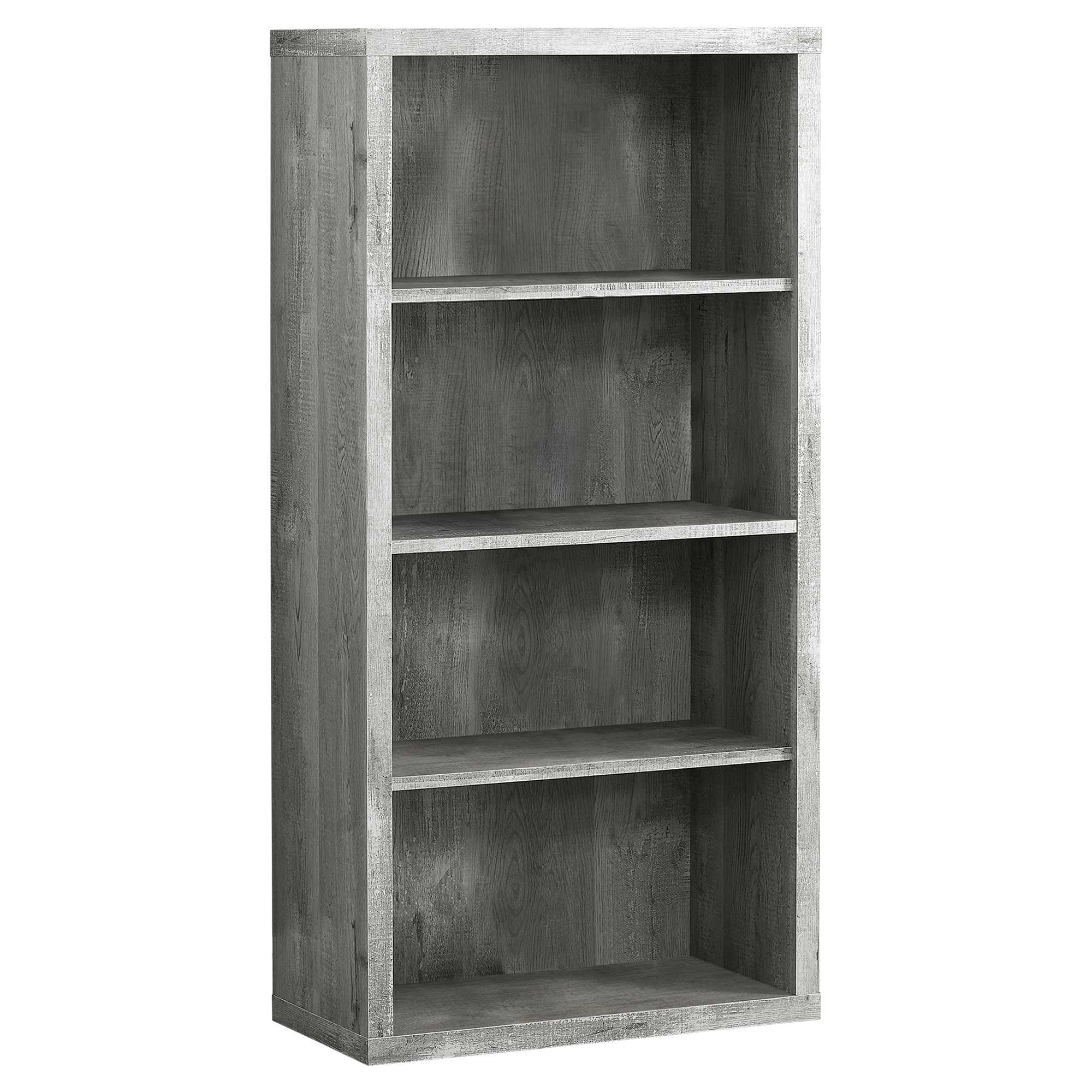 11.75" x 23.75" x 47.5" Grey Particle Board Adjustable Shelves Bookshelf