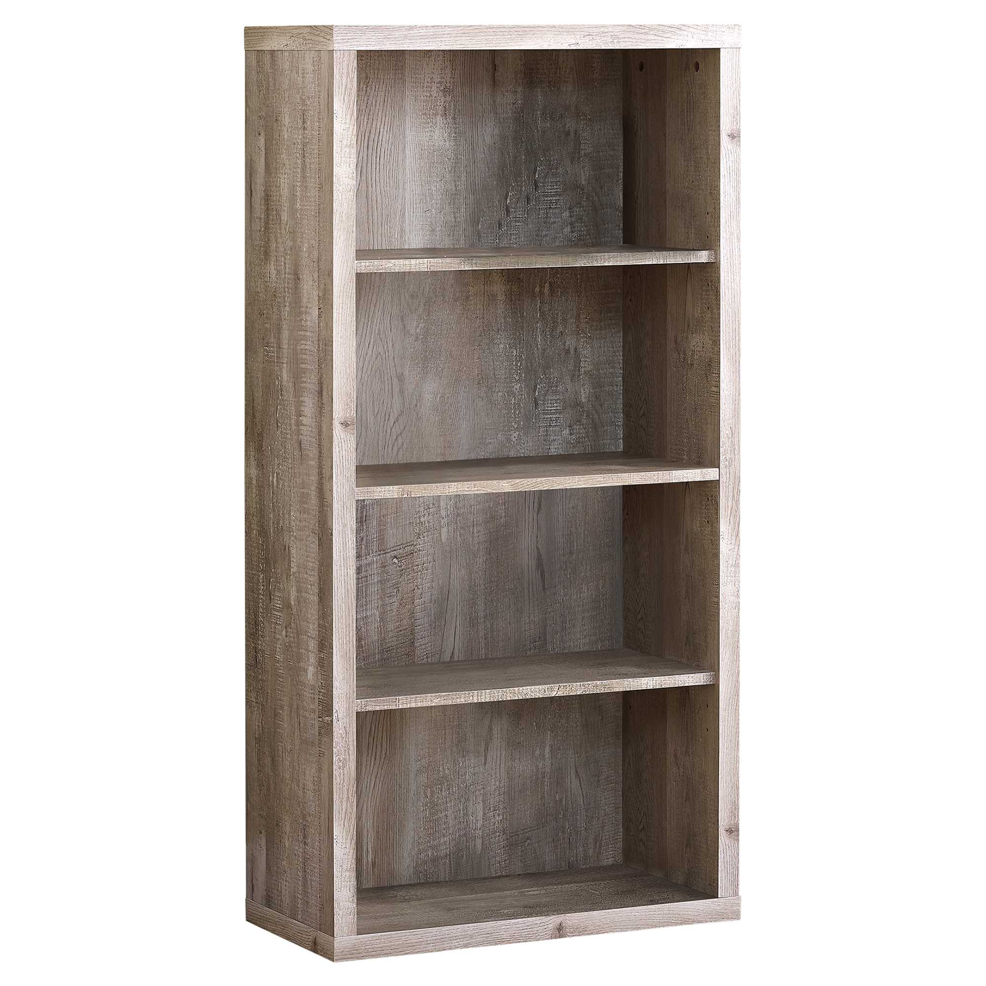 11.75" x 23.75" x 47.5" Taupe Particle Board Adjustable Shelves Bookshelf