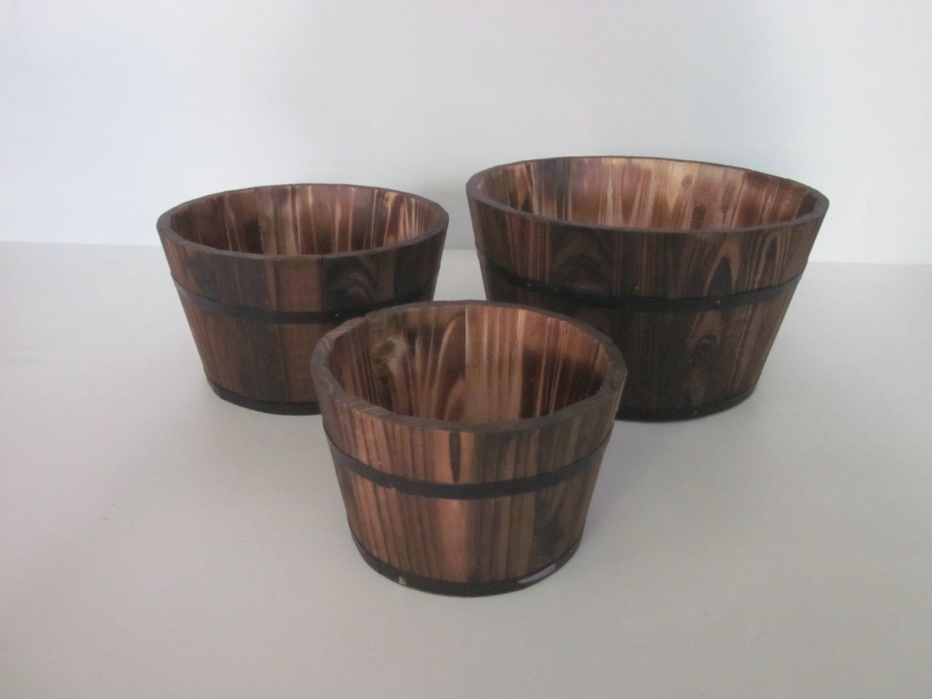 1" x 10" x 1" Brown, Wood Garden Planter - 3 Piece