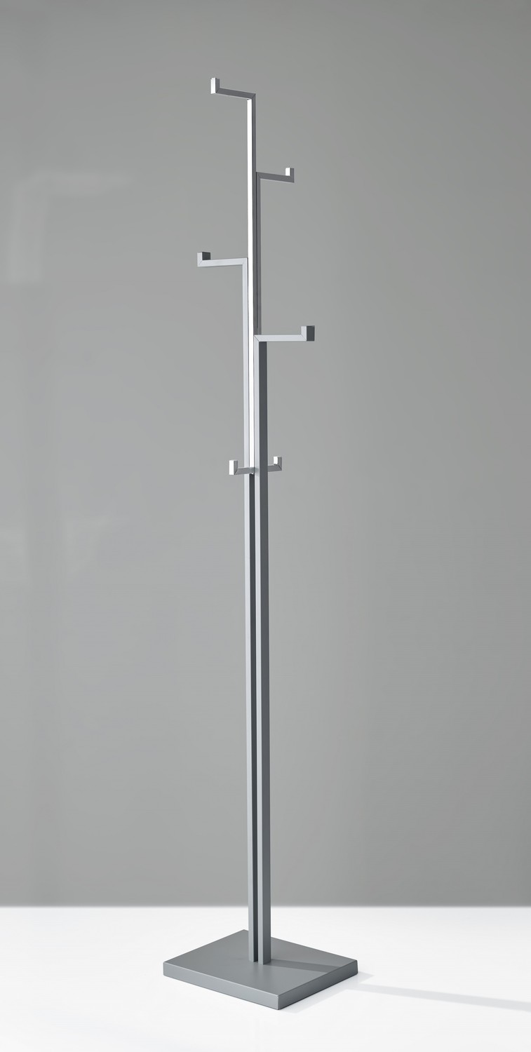 70" Brushed Steel Steel Coat Rack