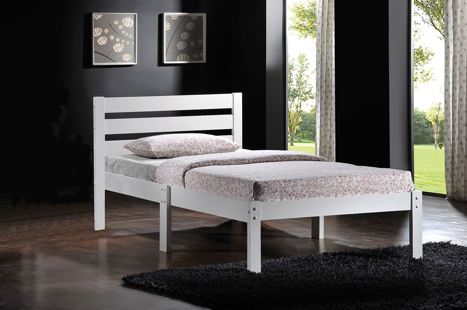 78" X 42" X 32" Twin White Stylish Bed