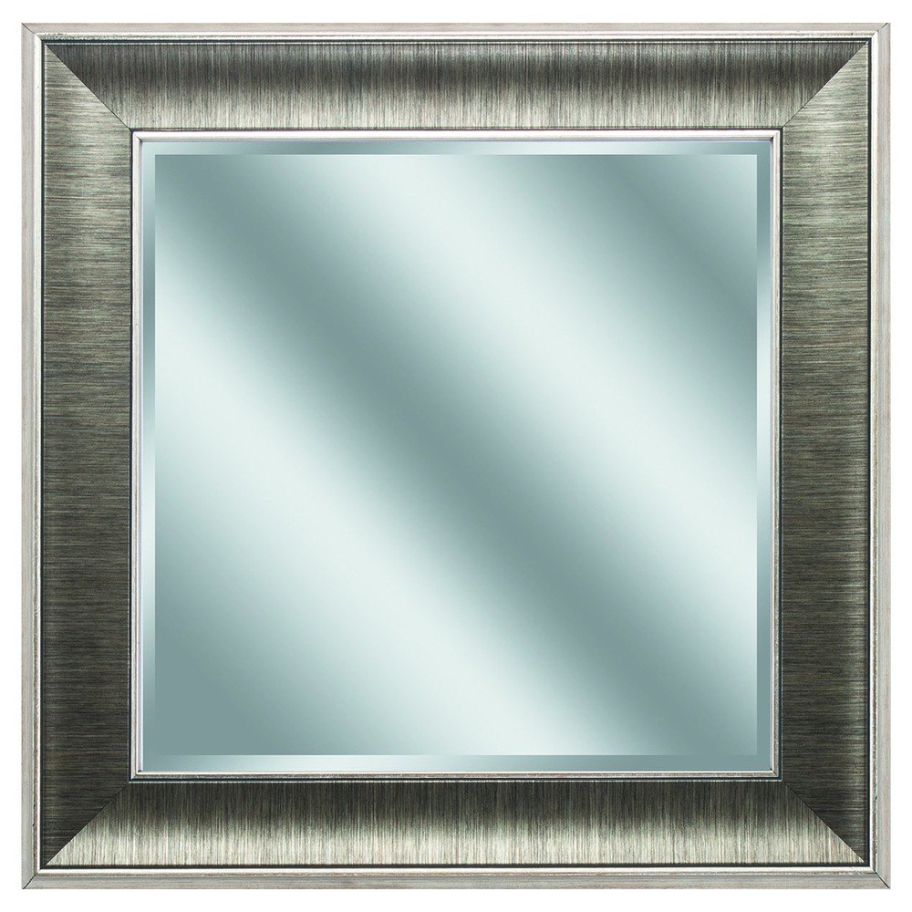 16" X 16" Gunmetal Gray Frame Beveled Mirror