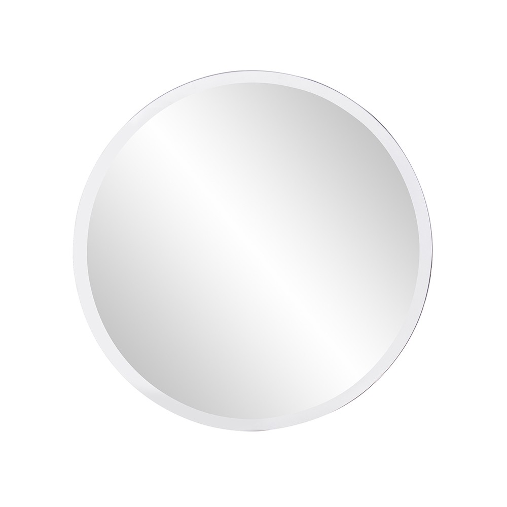 12" x 12" Minimalist Round Mirror with Beveled Edge