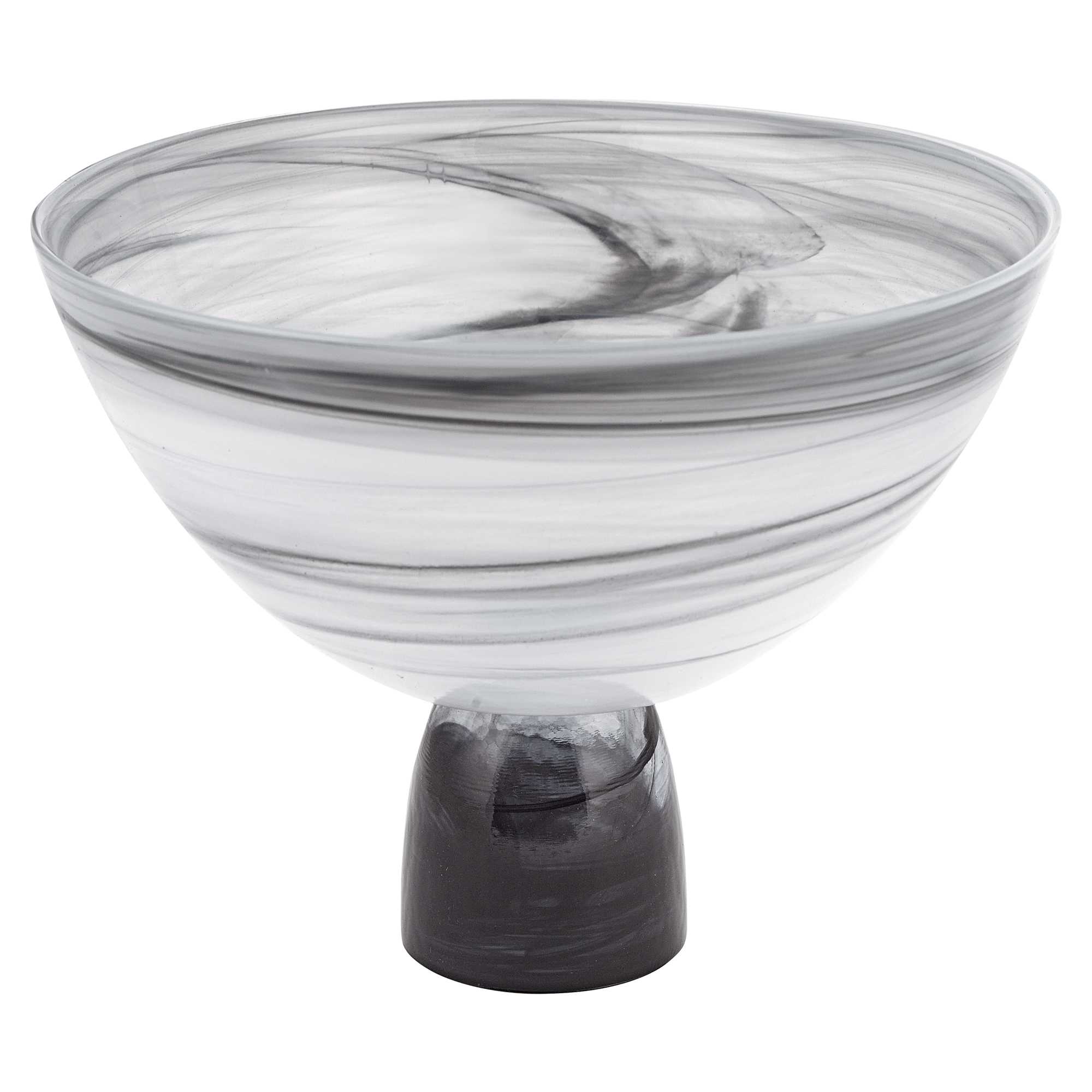 10" Mouth Blown Polish Glass Footed Centerpiece Bowl