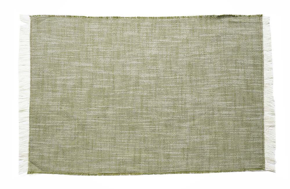 Set of Eight Dull Green Woven Textured Placemats