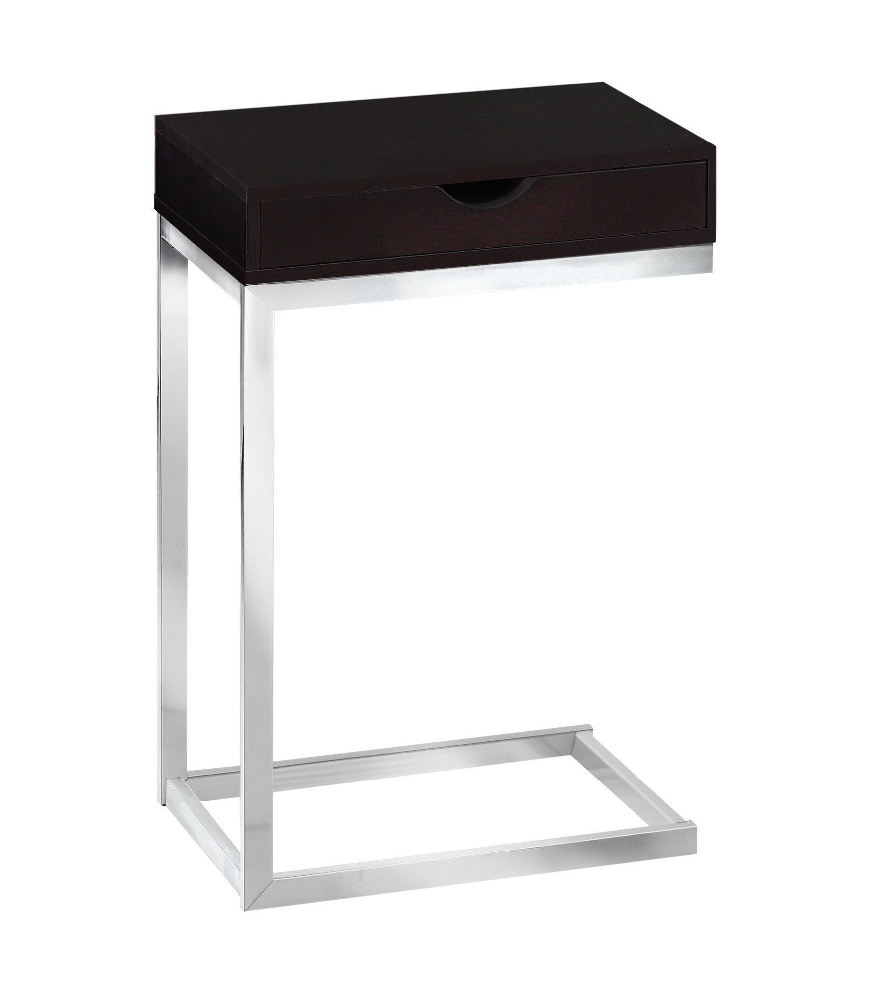 10.25" x 15.75" x 24.5" Cappuccino Finish Metal Accent Table