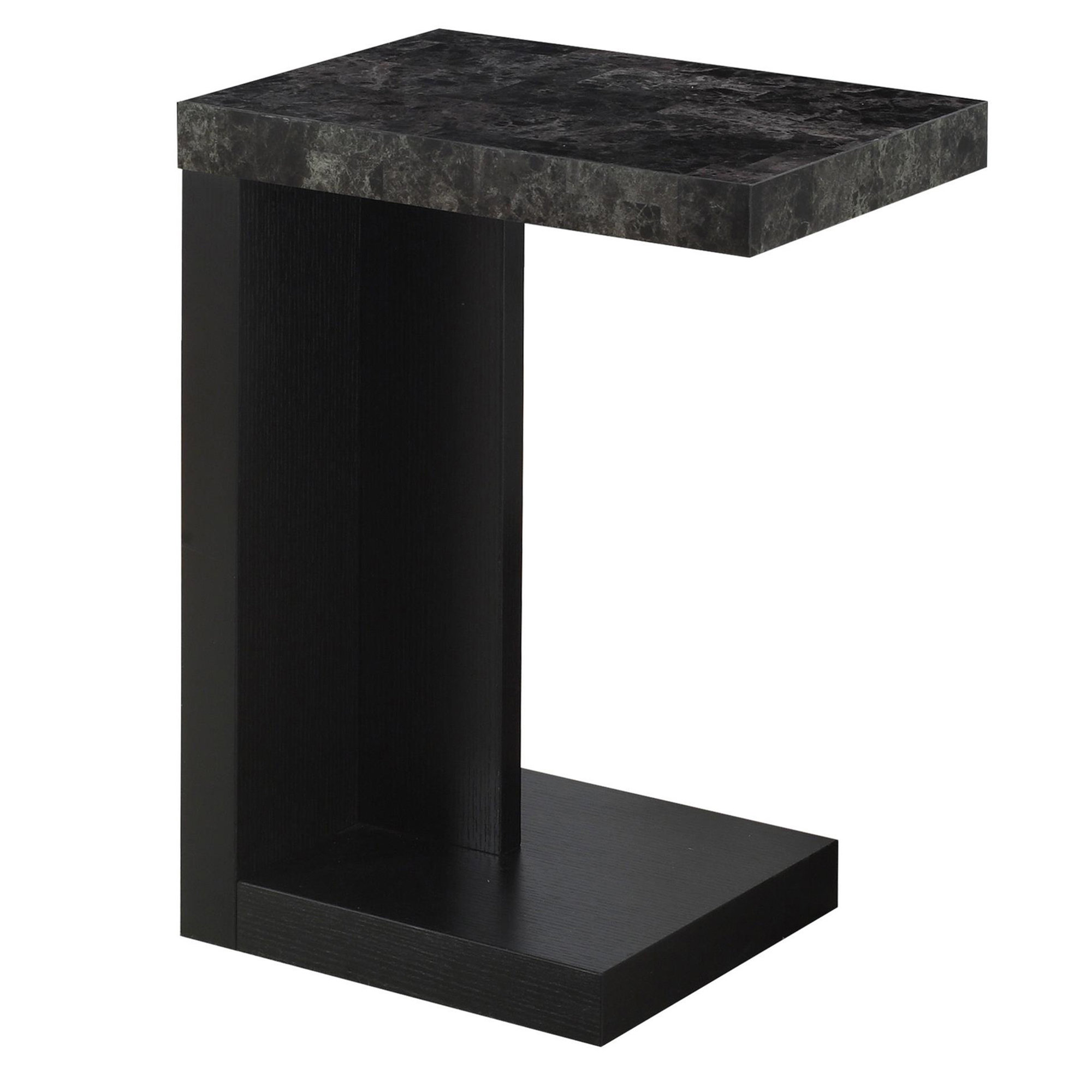 11.5" x 18" x 24" Black Grey Hollow Core Particle Board Accent Table