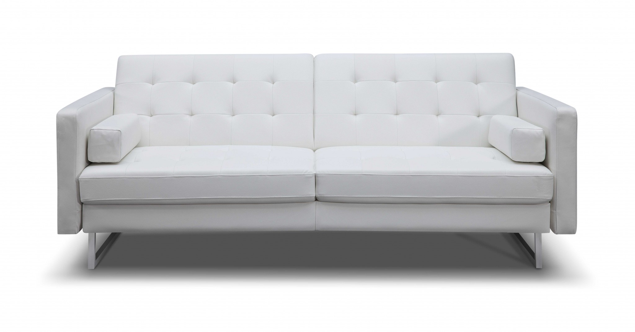 80" X 45" X 13" White Stainless Steel Sofa Bed