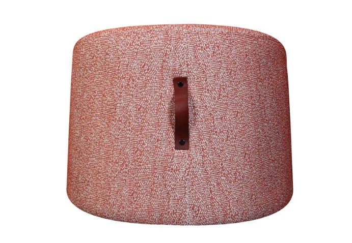 Modern Red Fabric Upholstered Pouf