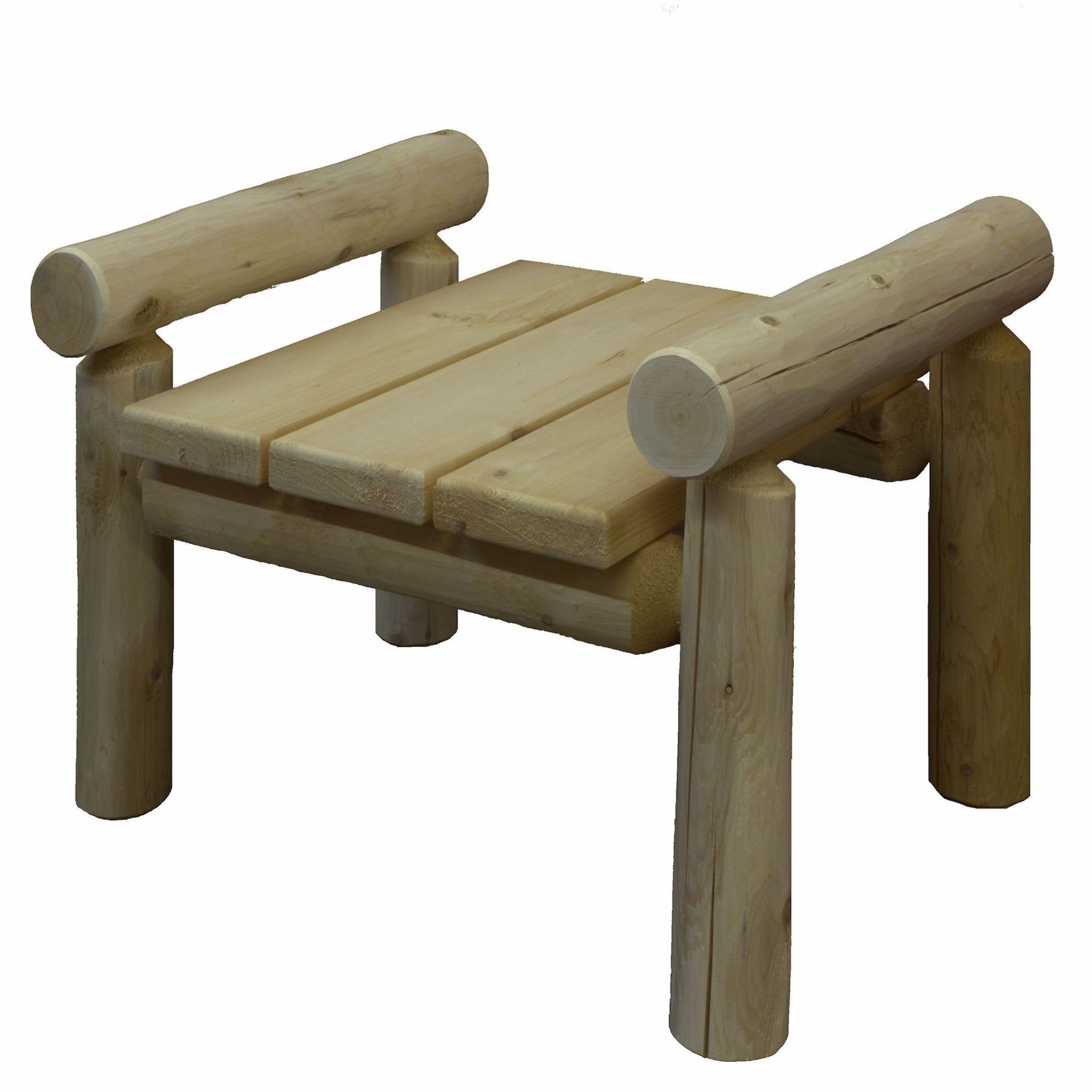 28" X 20" X 18" Natural Wood Ottoman