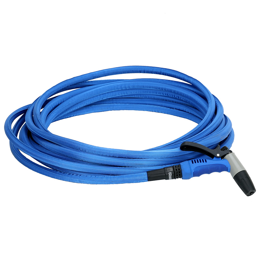 HoseCoil 50' Blue Flexible Hose Kit with Rubber Tip Nozzle