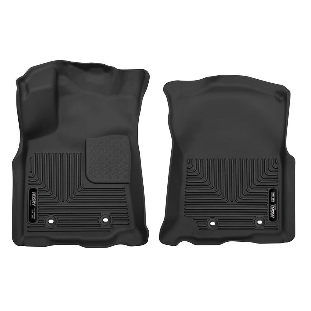 18-C TACOMA AT DOUBLE CAB/ACCESS CAB FRONT FLOOR LINERS X-ACT CONTOUR SERIES BLA